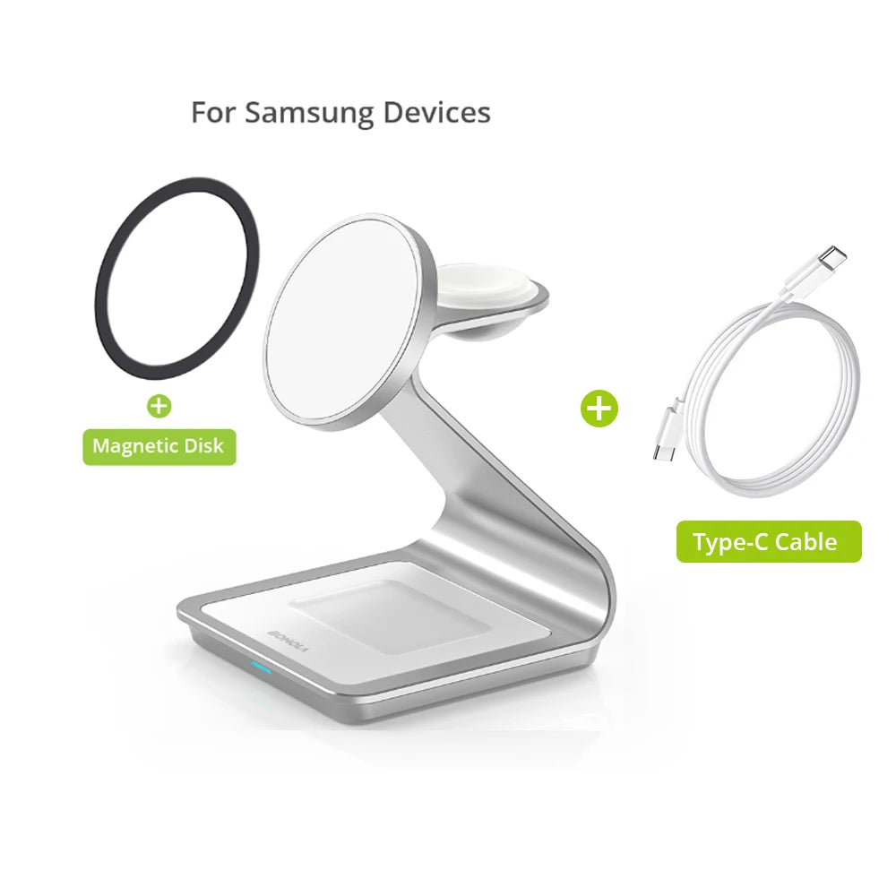 3-in-1 Foldable Wireless Charger for Samsung and Galaxy Watch